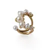 Ring female mouth adjustable ins net red cold wind minority design temperament pearl mouth index finger ring Shu1491261