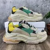 Paris Dad Schuhe für Herren Damen Beige Schwarz Tennis Freizeitschuhe Mode Paris 17FW Triple S Beige Leder Sneakers Triple S Chaussures