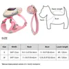 Dog Collars & Leashes Floral Pocket Cat Harness Vest With Poop Bags Zipper Leash Set Adjustable Four Season Walking Snack Drop Ship