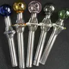 Cigarette Tube Handcraft Pyrex Glass Oil Burner Pipe Mini Smoking Hand Pipes Colorful with Three Dots together.