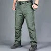 cargo pants men Multi Pocket Outdoor Tactical Sweatpants military army plus size Waterproof Quick Dry Elastic hiking Trousers 211201