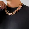 Girocollo Girocolli Miami Cuban Iced Out Collana con strass per donne/uomini Punk Catena da tennis completa Collo Curb Catene a maglie Gioielli Bloo22