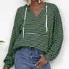 Sweat-shirt à capuche surdimensionné pour femme, pull-over surdimensionné à la mode, rayé coréen, collection printemps-automne 2022