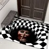 Tappeti 3D Vortex Illusion Tappeto Zerbino d'ingresso Zerbino con stampa di clown di Halloween per soggiorno Decorazioni per la camera da letto Tappeto per la casa astratto