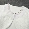 Giacca da bambina in pizzo cardigan da bambina Bolero a maniche lunghe per abito da sposa, festa, abbigliamento bianco 211204