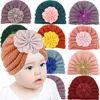 Children cap Baby knitted hats kids flowers Wool Hat Winter Warm newborn fetal hat9199