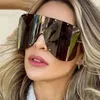 Lunettes de soleil surdimensionnées de styliste de luxe pour femmes, grandes nuances, 2021