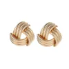 Stud Big Knotted Earrings Exaggerated Rope Pattern For Women Earing Jewelry Earings Gold Silver Color Earring CF112