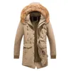 Parka Men Coarsの​​毛皮の襟フード付き男性冬のジャケット暖かいウールのライナー男のジャケットとコート防風の男性パーカー210527