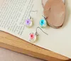 Orecchini pendenti con fiori secchi di tarassaco 5 colori Veri narcisi Orecchino di fiori Palla di vetro Pressato Earing Gioielli Regalo All'ingrosso