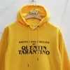 Gaaj Quentin Tarantino tarafından yazılmış ve yönlendirilmiş erkekler hoodie sarı kadınlar moda erkek yeni marka hoodies giyim erkek hoody 201127