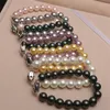 Beaded Strands Natural Shell Pearl Armband Elegant Barock Pearls Armband For Women Men Elastic Chain Fine Jewelry Wedding Presents Fawn22