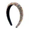 Rainbow Flower Crystal Zroszony Hairband Dla Kobiet Head Bezel Hair Hoop Rhinestone Pearl Headbands 26 Kolory 312 U2