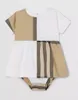 Tasarımcı Yenidoğan Bebek Elbise Çocuklar Kızlar Çocuklar Kısa Kollu Ekose Etek Günlük Giysiler