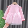 Noworodka Dziewczynka Sukienka Dla Dziecka 1 Rok Urodziny Tutu Sukienka Cute Długi Rękaw Princess Dress Baby Girls Odzież Maluch Dresses Q0716