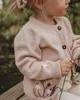 키즈 스웨터 셜리 브리드 브랜드 소녀 겨울 옷 유아 카디건 자수 면화 부드러운 아기 소년 니트 탑 211104