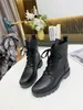 Kvinnor Major Ankel Boots Fashion Lace Up Platform Läder Martin Boot Top Designer Damer Letter Print Winter Booties Shoes 205