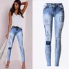 LOGAMI Jeans strappati per donna Holes Skinny Slim Femme Womens Elastic Patchwork Pantalones Vaqueros Mujer 210809