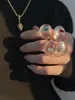 Crystal Demon Eye Transparent Ring Resin Acrylic Diamonds Niche Ice Cube Fashion Trend Female Cool Jewelry Accessories