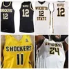 SJ NCAA College Ita State Shockers Basketball Jersey 10 Erik Stevenson 11 Eli Farrakhan 12 Morris Udeze 14 Jacob Herrs Custom Stitched