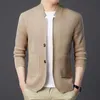 Herrtröjor Höst Mode Sticka Soild Color Cardigan Jacket Män Koreanska Coat Kläder Designer Sweter de Hombre