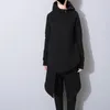 [EAM] Nuova primavera pullover dolcevita colletto manica lunga asimmetrica felpa allentata moda donna marea OB196 201211