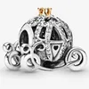 Fit Pandora Braccialetto di Fascino Europeo Argento Charms Perline di Cristallo Cinque Petali Fiore Principessa Zucca Auto Ciondola Catena Del Serpente Fai Da Te Per Le Donne Pendenti Della Collana Del Braccialetto