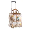 ファッション女性旅行ビジネスボーディングバッグオンホイールトロリーバッグ大容量旅行ローリング荷物レトロな女の子スーツケースバッグ211118