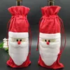 Sac-cadeau Santa Claus Sacs de Noël Décorations de Noël Bouteilles de vin rouge Sac de couverture Noël Champagne Cadeaux 31 * 13cm ZWL78