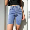 Genayooa Streetwear Skinny High Waist Spodenki Dżinsy Feminino Summer Korean Push Up Biker Spodenki Kobiety Denim Plus Rozmiar 210611