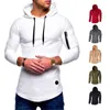 Mode Mens Höst Vinter Långärmad Hoodie Sweatshirt Gym Jacka Hooded Zip Up Pullover Jumper Coat Outwear Black Whitesi 211217