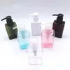 NEW100ml PETG Pump Bottles Square Lotion Shower Gel Refillable Empty Plastic Container for Makeup Cosmetic Bath Shampoo RRF12424