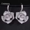 Emmaya attrayant grande fleur apparence argent plaqué r boucle d'oreille zircone pour les femmes et les dames dans l'ornement de dîner 2106162280152