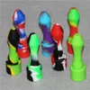 20st Silicone Nectar Rökning Pipe Hookahs Travel Tobaksrör Sked Cigarettrör Glas Bong Dry Herb Hand Pipes