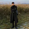 Мужские тренчи 2021 Осень Марка Мужская корейская модная куртка Длинная уличная верхняя одежда