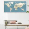 Mapa do mundo Decorative Wall Art Imagem Modern Pôsteres e impressões Pintura de lona Cuadros Estudo de escritório sala de escritório decoração home decor