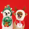 Vêtements de chien Triangle Triangle Bib Turban Costume de Noël Ensemble Petit Foulard moyen et grand chat
