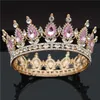 Barokowa Królowa King Bride Crown Crystal Diadem Koronta Koronę Bridal Tiaras i Korony Wedding Włosy Akcesoria Biżuteria 210716