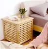 Boîte de rangement en bois massif meubles de chambre à coucher magasin de vêtements décoration maison armoire de chevet grille boîtes étagère latérale de lit