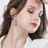 Japansk design non piercing vatten droppe dangle clip på örhängen elegant cz kristall inga hål örhängen för kvinnor cz405 210714