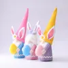 Påsk smycken handgjorda ansiktslös plysch docka gnome kanin med påskägg hem dekor vårgåvor för barn jk2102xb