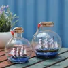 Dekorativa Objekt Figuriner Glas Segelbåt Driftflaska Medelhavet Fartyg Önskar Nautiska Dekorationer Julklappar Hantverk för Ho