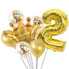 Rose Gold Sliver Princess Crown Folia Latex Party Balony Zestaw Happy Birthday Dostaw Dziecięce Dekoracje