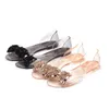 Verão Mulheres Sandálias Nova Borboleta Confortável Planos de Borboleta Sapatos para Mulher Capa Heel Slip em Jelly Shoes Transparente Calçado Y0721