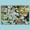 Decorative Flowers Wreaths 65Cm Long Artificial Cherry Spring Plum Peach Blossom Branch Silk Flower Tree For Wedding Pa