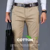 4 couleurs 98% coton pantalons décontractés hommes style classique droit lâche taille haute élastique pantalon mâle marque vêtements 211110