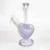 9 pulgadas en forma de corazón Cachimbas Rosa Verde Azul Color Vidrio Bongs Tuberías de agua Dab Plataformas petroleras con 14 mm Tazones de hierbas secas para fumar Néctar Bong