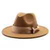 شعرت فيدورا القبعات للنساء bowknot واسعة بريم قبعة السيدات قبعات رسمية امرأة الجاز أعلى قبعة الفتيات بنما كاب الأزياء تشافت 19 ألوان جديدة