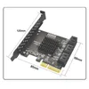 كابلات PCI E محول 6 منافذ SATA 3.0 للتعبير X4 توسيع بطاقة PCIE PCI-E تحكم