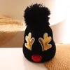 Tecknad Sequined Antler Barnens stickade hatt Gullig julen Antler Baby Wool Hattar